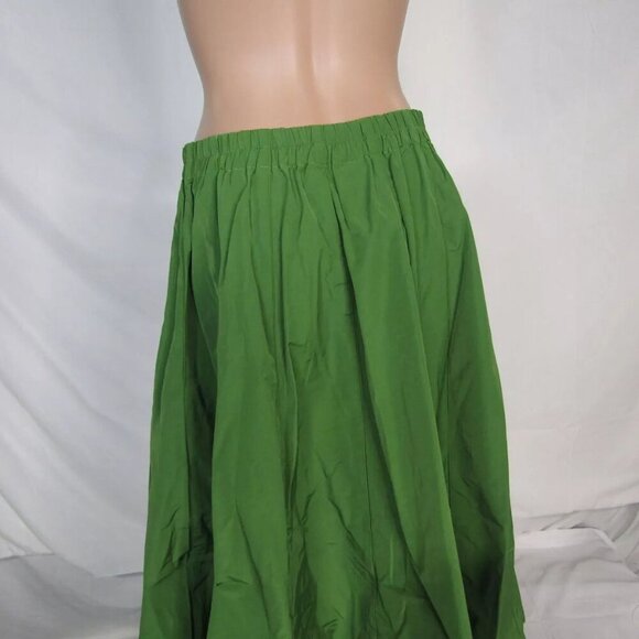 NEW BITTE KAI RAND Womens Cotton Blend Full Maxi Skirt Size M Kelly Green - Picture 2 of 7